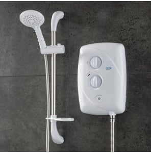 T80 Easifit Electric Shower - White/Chrome